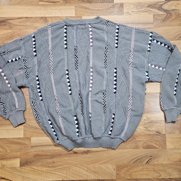 St Croix Knits Gray Sweater Men’s XL Made in USA Textured 3D Cotton - Picture 6 of 6